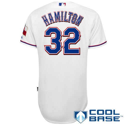 MLB Men's Texas Rangers Josh Hamilton Six Button Cool Base Authentic Home Jersey (White, 40/Medium)