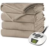 Sunbeam Velvet Plush Heated Blanket, ChoiceTouch Controller, King Size, Mushroom