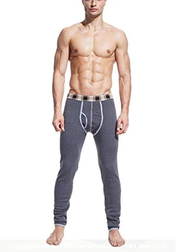 Bindi Mens Plaid Low Rise Wicking Thermal Pant-Black-M