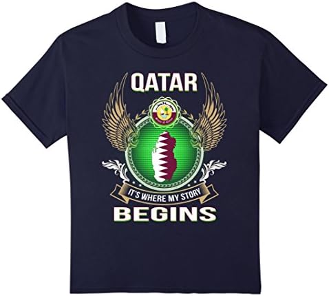 Kids qatar flag. T shirt. Best gift t shirt for qatari 4 Navy
