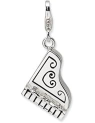 Sterling Silver 3 D Enameled Grand Piano with Lobster Clasp Charm