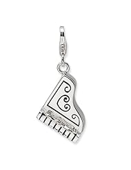 Sterling Silver 3-D Enameled Grand Piano w/Lobster Claw Clasp Clasp Charm