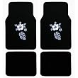 Blue and Black Hawaii Hibiscus Flower Front & Rear Carpet Car Truck SUV Floor Mats