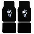 Blue and Black Hawaii Hibiscus Flower Front & Rear Carpet Car Truck SUV Floor Mats