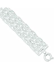 Genuine .925 Sterling Silver Fancy Bracelet 16.8 Grams 7.75 Inch Length. 100% Satisfaction Guaranteed.