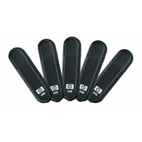 HP 2 GB USB 2.0 Flash Drive 5-Pack P-FD2GBX5-HPV100W-FS (Black)