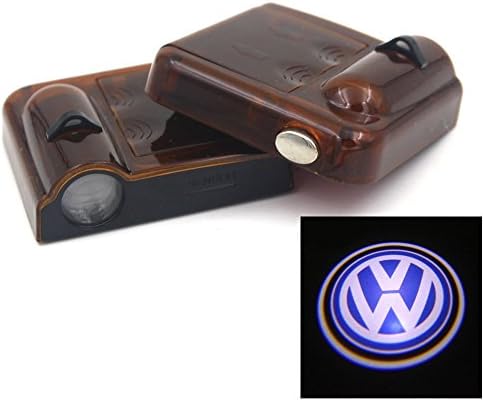 Car Shield Logo Wireless Car Door LED Projector Light Welcome Logo Shadow Ghost Light Laser Projector Magnet Sensor Highlight Cree Wicks2 Pcs (VW)