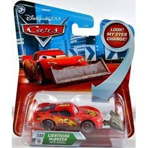 Disney / Pixar CARS Movie 155 Die Cast Car with Lenticular Eyes Lightning McQueen with Shovel