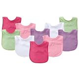 Luvable Friends 10-Pack Baby Bibs, Value Pack!, Pink & Green Colors