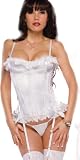 Sexy White Satin Corset Bustier Top
