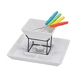 Schokoladenfondue Set 7-teilig aus Keramik, wei�