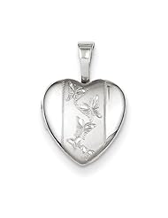 Sterling Silver Butterflies 12mm Heart Locket