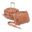 UNITED STATES LUGGAGE / USLD5291 / Rolling Notebook Computer Case, Leather, 18w x 8-1/2d x 14h, Tan / Sold as 1 EA