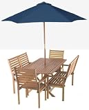 6 seater bench set - blue