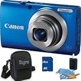 Canon PowerShot A4000 IS 16MP Blue Digital Camera 4GB Bundle