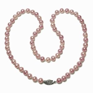 Sterling Silver Natural Pink Freshwater Cultured Pearl A