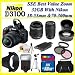 Nikon D3100 Digital SLR Camera + Nikon 18-55mm Nikkor Vr Lens + Sigma 70-300mm f/4-5.6 DG Macro Autofocus Lens for Nikon AF Kit Including Wide Angle Lens, Telephoto Lens, Filter Kit + 32gb Sdhc Memory Card & More !!
