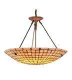 8 Light Pendant In Dark Antique Brass And Quartz Mosaic Stone