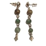 Aventurine Earrings 32 Dangle Magnetite Green Black Beaded Crystal Healing 2