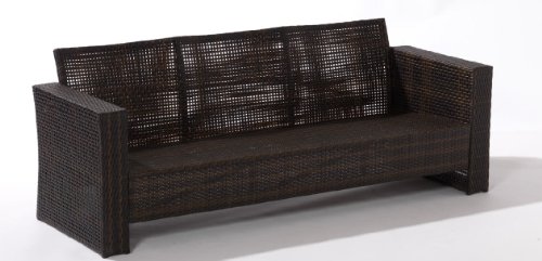 Rattan Möbel Gartenmöbel MONTE CARLO 3ER SOFA Leder-Look