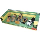 John Deere 5 Piece 1:64 Scale Die Cast Construction Vehicle Set - Loader Backhoe, Grader,... by John Deere