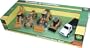 John Deere 5 Piece 1:64 Scale Die Cast Construction Vehicle Set - Loader Backhoe, Grader, Large Loader, Small Loader and Truck with Black Trailer Bed