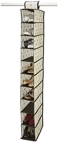 The Macbeth Collection White and Gold 10-shelf Non-woven Shoe Organizer