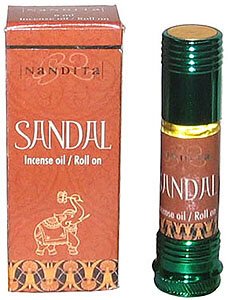 Sandal (Sandalwood) - Nandita Incense Oil/Roll On - 1/4 Ounce Bottle