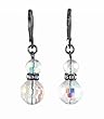 Earrings - E269 - Crystal Rondelle & Glass Beads (10mm) - Clear Iridescent