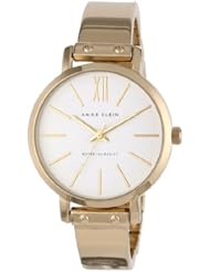 Anne Klein Womens AK/1254WTGB  Gold-Tone Bangle Watch