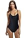 Zeraca Women's Athletic Thin Strap Back One Piece Swimsuit