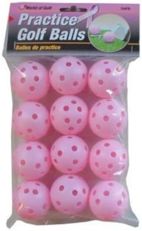 Practice Wiffle Golf Balls Holes Pink 12 Pack