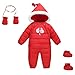 Toddler Baby Winter Sleepsuit Down Snowsuit Puffer Hood Zip Padding One-Piece Suit Clothes Bodysuit 18-30 Months Red
