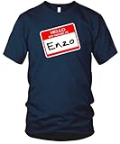 IMAGE OF Hello, My Name is Enzo Fine Jersey T-Shirt, Navy, L