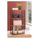 4 Tier Bookcase Storage Cabinet - Cherry Finish