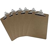 Letter Size Clipboard Standard Clip 9'' x 12.5'' Hardboard (Pack of 6)