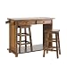 Kitchen & Housewares : 3pc. Kitchen Breakfast Set - Rich Brown Oak