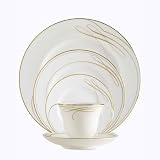 Waterford China Ballet Ribbon Gold Eight 5 Pc Place Settings