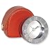Silver-tone & Wood with Leather Case Alarm Clock
