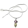 Sterling Silver Multi Gemstone Pendant with Chain 1.5 Inches