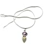 Sterling Silver Multi Gemstone Pendant with Chain 1.5 Inches
