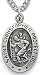 St. Christopher Sterling Silver 5/8 Oval Medal on 18 Steel Necklaces Chain