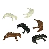 BMC Downed Horses: 6 Piece Set of Brown, White, and Black 54mm Horse Figures 1:32 scale