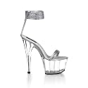 6 1/2 Inch Sexy Prom Shoe Closed Back Platform High Heel With Rhinestones