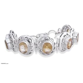 Citrine bracelet, 'Lemon Blossom' 0.8 W 8.5 L by