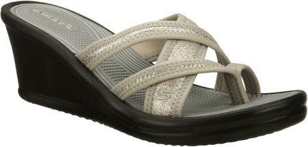 Skechers Women's Rumblers Home Run,Silver,US 7 M