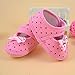 DZT1968® Baby Girl Cloth Soft Sole Round Dot Prewalker Mary Jane Shoes with Bowknot (12~18 Months, Pink)