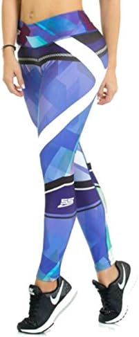 Purple and White Leggings Womens Yoga Pants Compression Tights