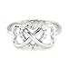 Sz 4 Sterling Silver Cubic Zirconia Infinity & Heart Symbol CZ Wedding Band Ring