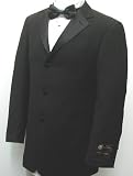 New Mens Super 150's Three Button Single Breasted Black Tuxedo Suit